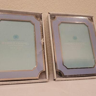 Lot 83: (2) New MARTHA STEWART Blue Enamel Photo Frames