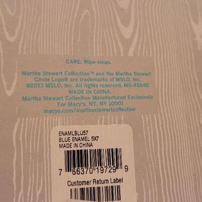Lot 83: (2) New MARTHA STEWART Blue Enamel Photo Frames