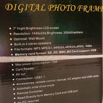 Lot 86: New 7" LCD Digital Photo Frame and Screen