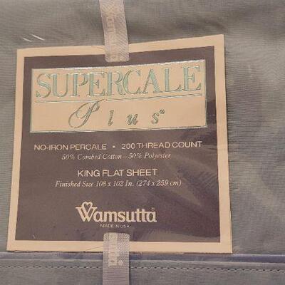 Lot 106: New Vintage WAMSUTTA King Size Sheet and Pillow Supercale Plus Set