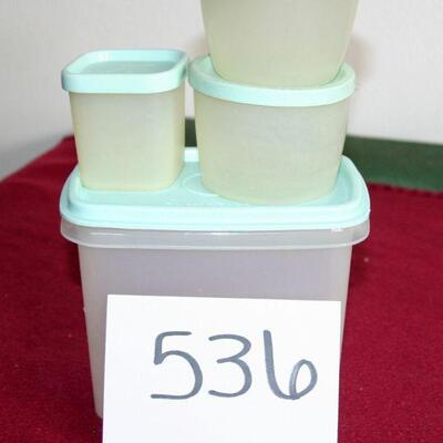 Lot 536 -Tupperware Mint Green containers