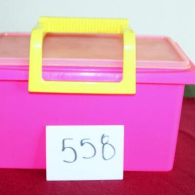Lot 558- Tupperware Bright Pink Carry All