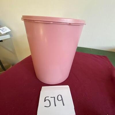 Lot 579 - Tupperware Pink Canister