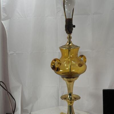 Lot 72, Pair of Hollywood Regency style Butterfly Ballerina shade metal and glass Table lamps