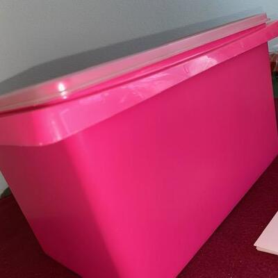 Lot 607 - Tupperware Bright Pink Container