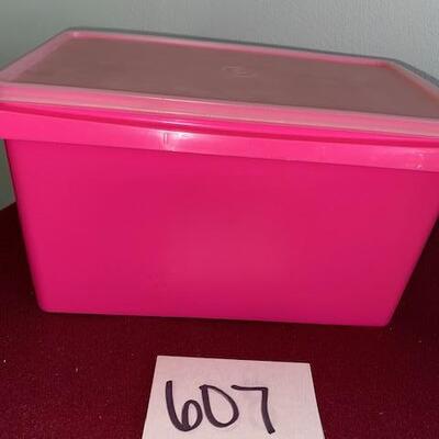 Lot 607 - Tupperware Bright Pink Container