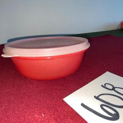 Lot 608 - Tupperware Pink Bowl