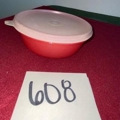 Lot 608 - Tupperware Pink Bowl