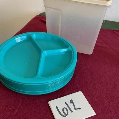 Lot 612 - Plastic Divided Plates and cereal keeper