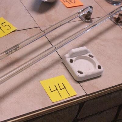 Lot 44 Antique/Vintage Towel Bars & Porcelain Soap Dish