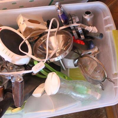 Lot 54 Boxes & Tubs of Kitchenware & More