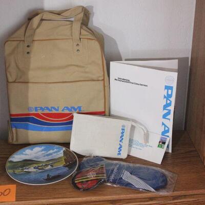 Lot 60 Pan Am Flight Bag w/ Org. Gifts from 1979 San Fran - Hong Kong