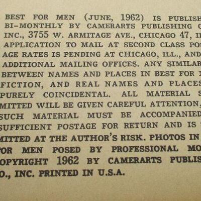 Lot 49 - June 1962 Best for Men Gentlemen's Magazine