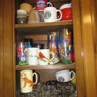 Cabinet Full of Cups, Glasses, and Mugs