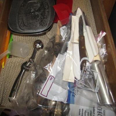 Collection of Various Kitchen Implements (Knives, Spatulas, Scoops, etc.)