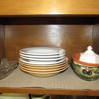 Cabinet Full of Dishes (White Set is Gordon Ramsay Inspired Pattern for Royal Doulton)