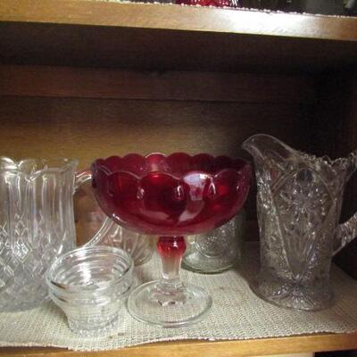 Collection of Glassware (Pitchers, Bottles, etc.)