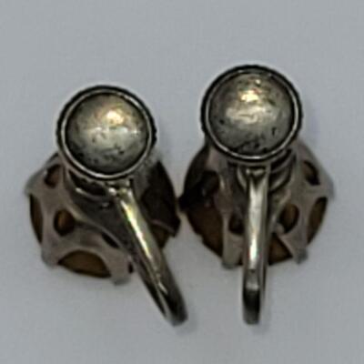JMO11: Six pair Beautiful vintage screwback earring lot, Czechoslovakia , Majorca,  gold filled and more