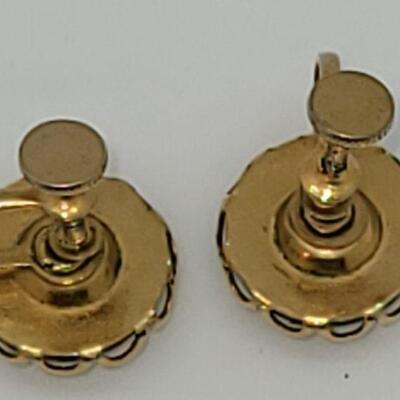 JMO11: Six pair Beautiful vintage screwback earring lot, Czechoslovakia , Majorca,  gold filled and more