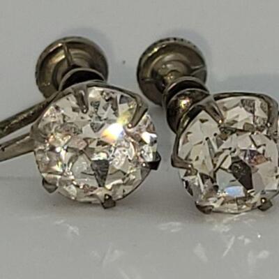 JMO11: Six pair Beautiful vintage screwback earring lot, Czechoslovakia , Majorca,  gold filled and more