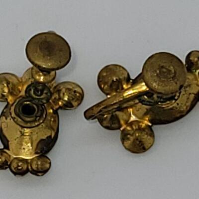 JMO11: Six pair Beautiful vintage screwback earring lot, Czechoslovakia , Majorca,  gold filled and more