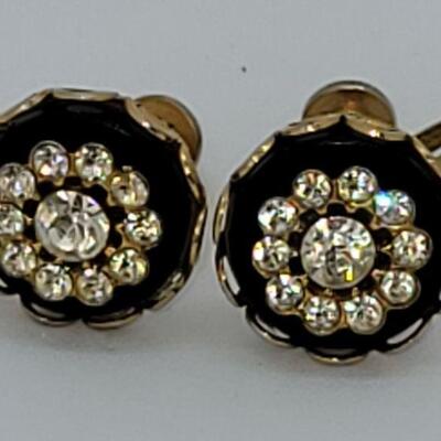 JMO11: Six pair Beautiful vintage screwback earring lot, Czechoslovakia , Majorca,  gold filled and more