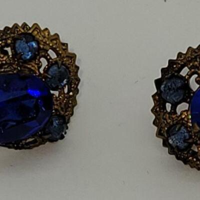 JMO11: Six pair Beautiful vintage screwback earring lot, Czechoslovakia , Majorca,  gold filled and more