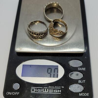 JMO12: 3 vintage sterling silver rings