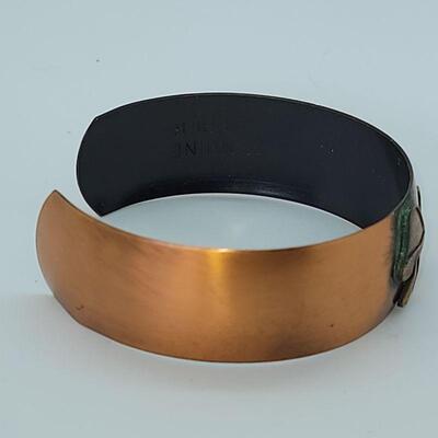JMO13: Two Vintage copper bracelets and a vintage watch band