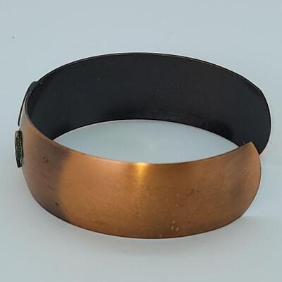 JMO13: Two Vintage copper bracelets and a vintage watch band