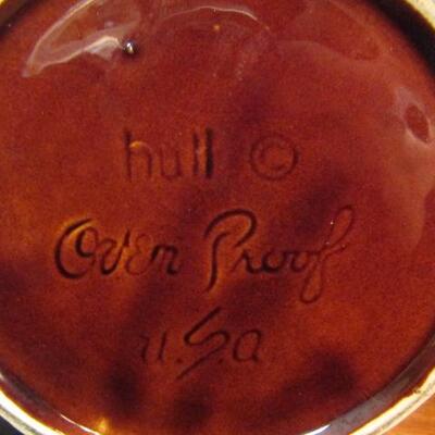 Collection of Drip Glaze Pottery Includes Hull Beanpot and Unmarked Soup Cups