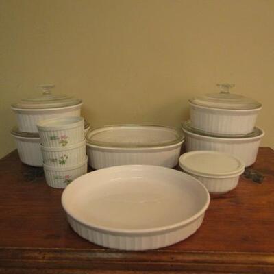 Collection of Corningware French White Bakeware