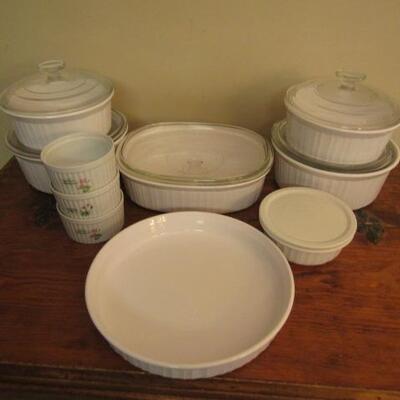 Collection of Corningware French White Bakeware