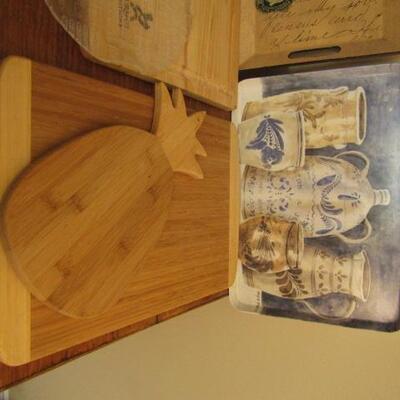 Lot of Serving Trays and Cutting Boards