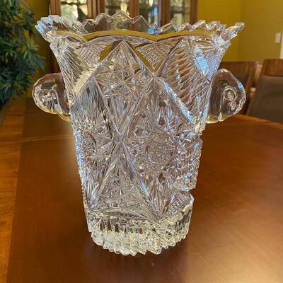 Heavy Cut Crystal Vase