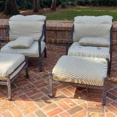 Pavilion Portico Collection 2 Lounge Chairs with Ottomans