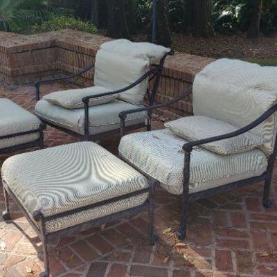 Pavilion Portico Collection 2 Lounge Chairs with Ottomans