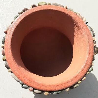 Decorative Stones on Terra Cota Pot