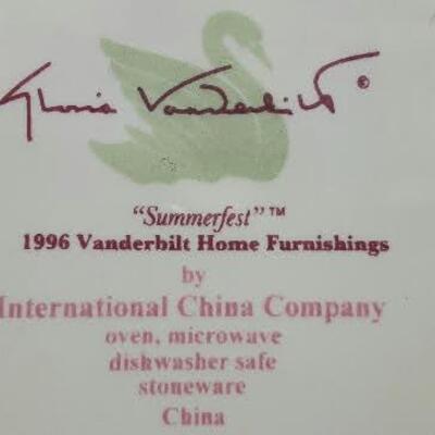4 1996 Gloria Vanderbilt Summerfest Salad Plates