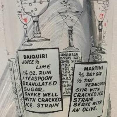 Bar Glass with Cocktail Recipes