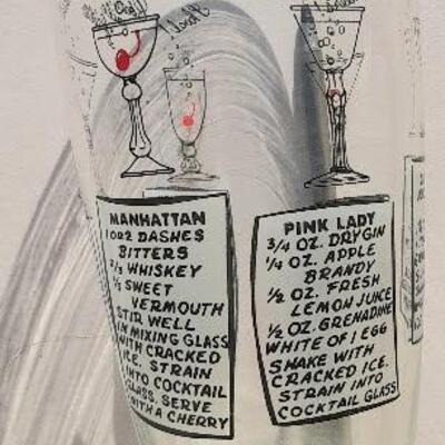 Bar Glass with Cocktail Recipes