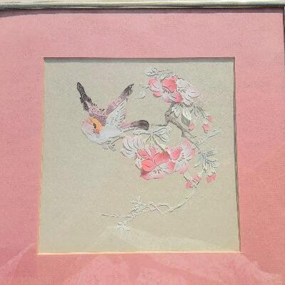 2 Framed Paper Cut Art Birds 
