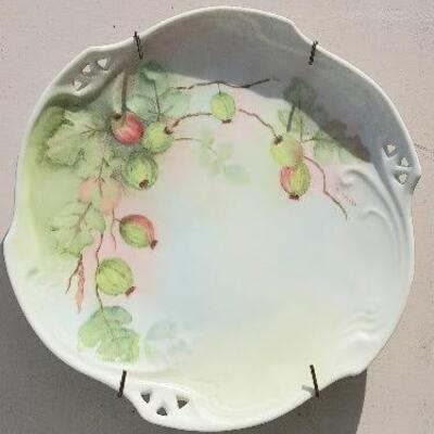 Hand Painted Gooseberry Cut Out Plate