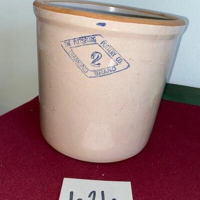 Lot 626 - Stoneware Crock  Pittsburg Pottery