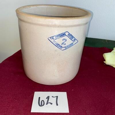Lot 627 - Stoneware Crock Pittsburg Pottery