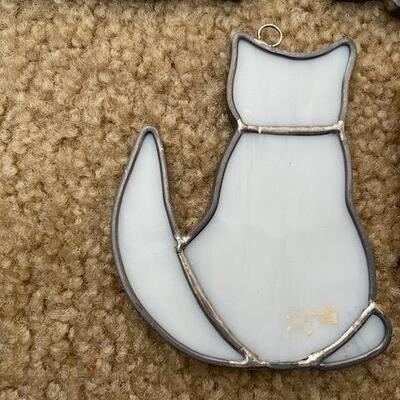 Lot 659 - Cats Stained Glass