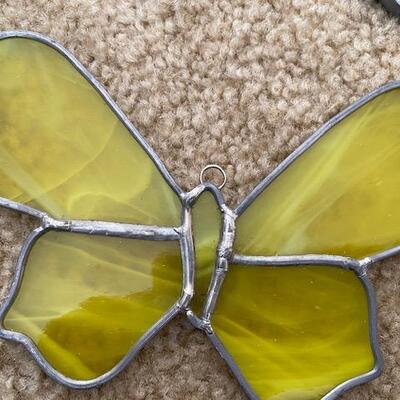 Lot 661 - Stained Glass Butterfly and Dolphin