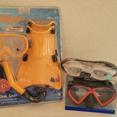 Lot 144: NEW Swimming Goggle Set Children and Adult Sets (3 Total)