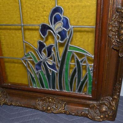 LOT 470. FAUX FRAMED STAINED GLASS