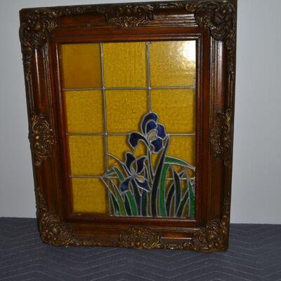 LOT 470. FAUX FRAMED STAINED GLASS